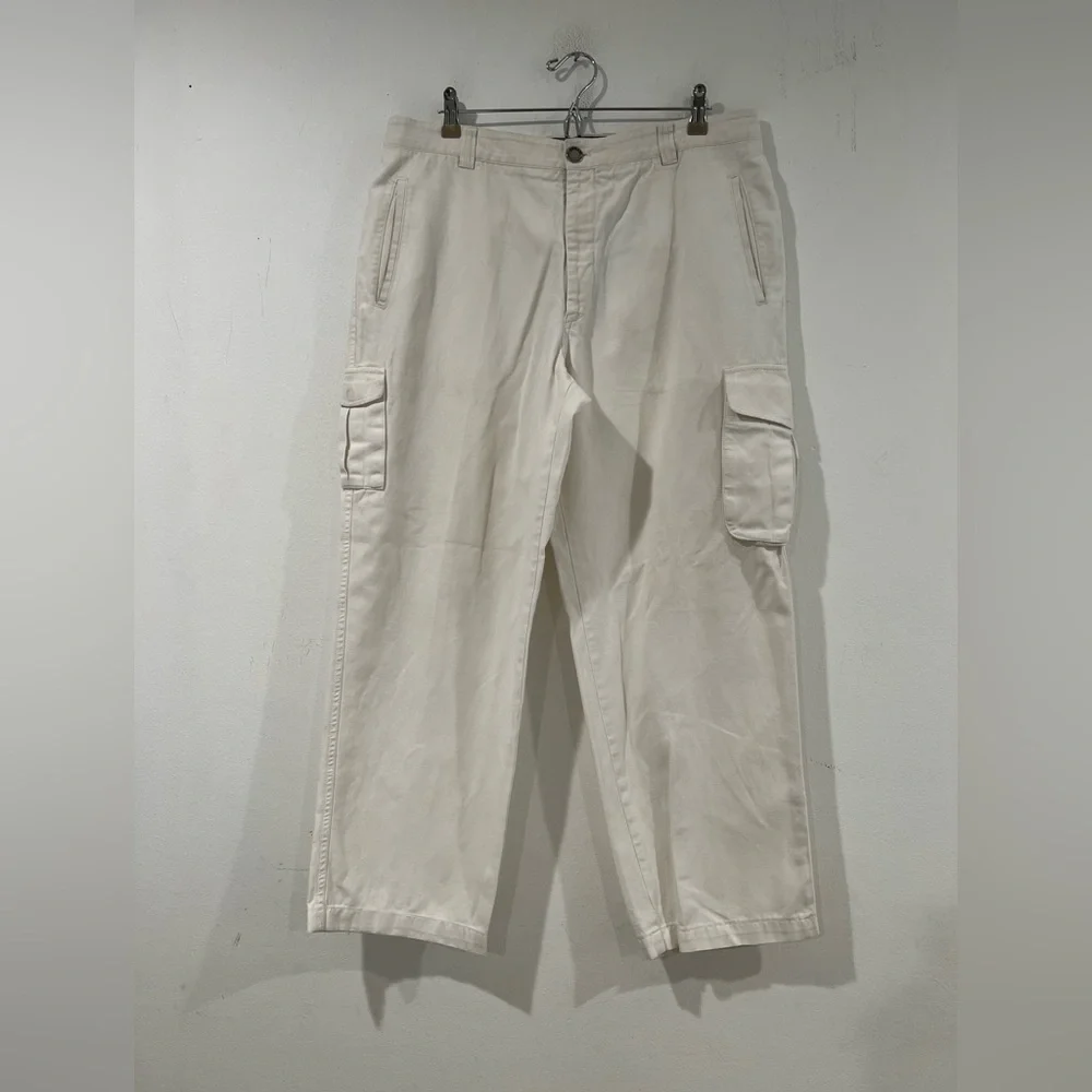 ARMANI COLLEZIONI Men's beige cargo pants zip button pockets 36